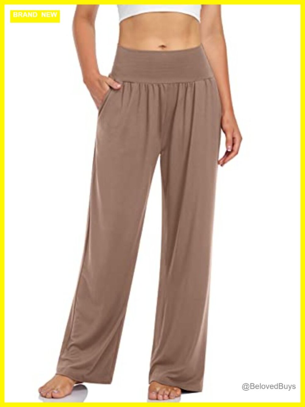 High Waisted Wide Leg Lounge Pants with Pockets